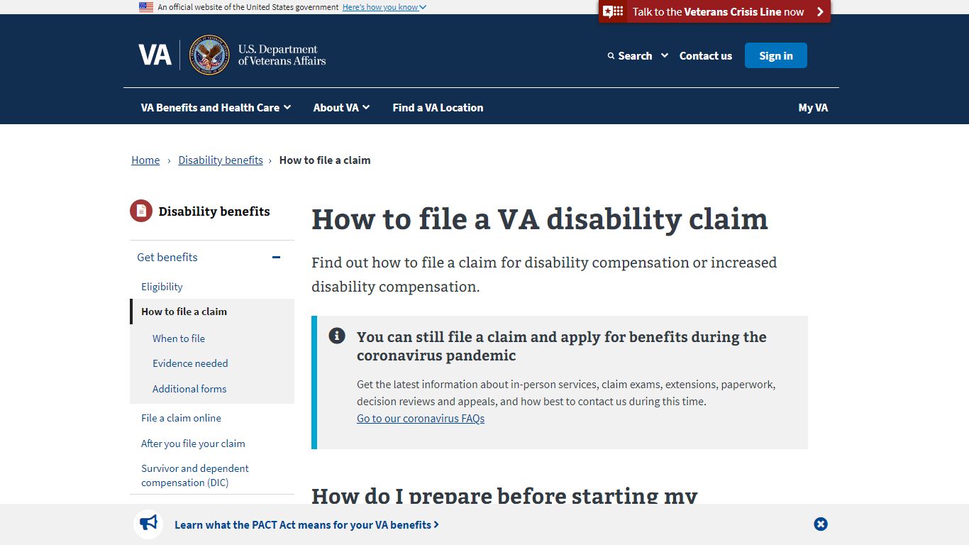 Claims Process - Compensation - Veterans Affairs